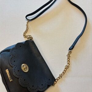 Rampage Black Crossbody Bag with Gold Chain